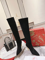 Women’s Black Suede Knee-High Boots
