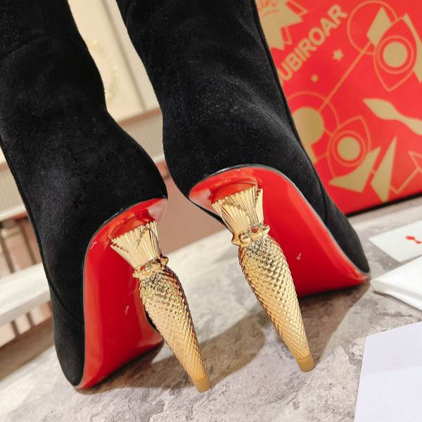 Women’s Black Suede Knee-High Boots