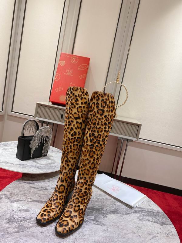 Women’s Leopard-Print Knee-High Boots
