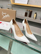 White Pointed-Toe Pumps