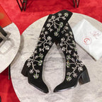 Women’s Embroidered Knee-High Boots