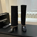 Black Mid-Calf Boots