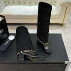 Black Mid-Calf Boots