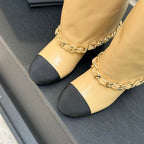 Beige Mid-Calf Boots