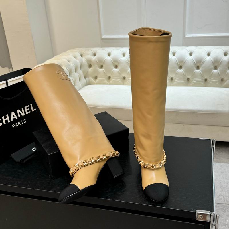 Beige Mid-Calf Boots
