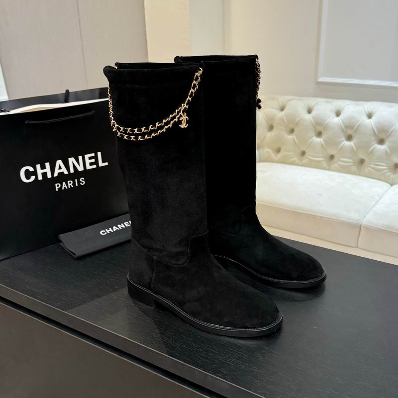 Black Suede Mid-Calf Boots