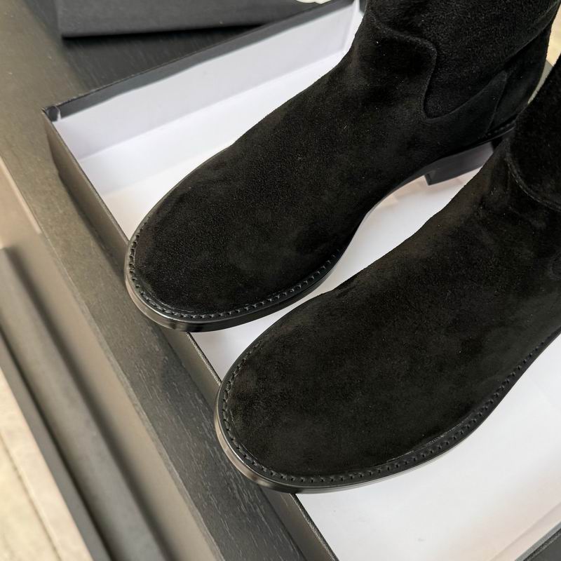 Black Suede Mid-Calf Boots