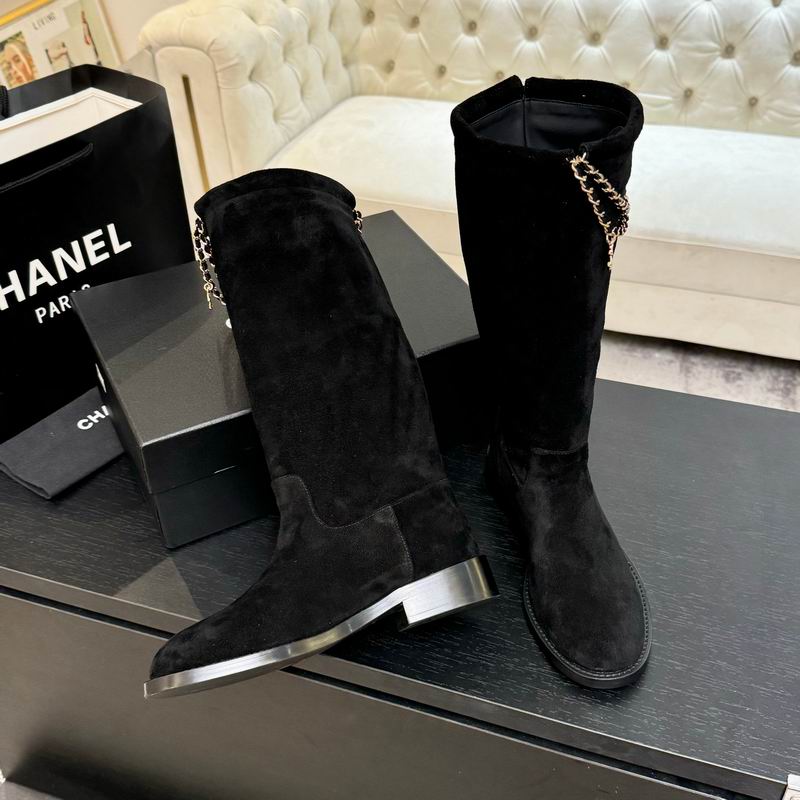 Black Suede Mid-Calf Boots