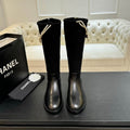 Leather Mid-Calf Boots