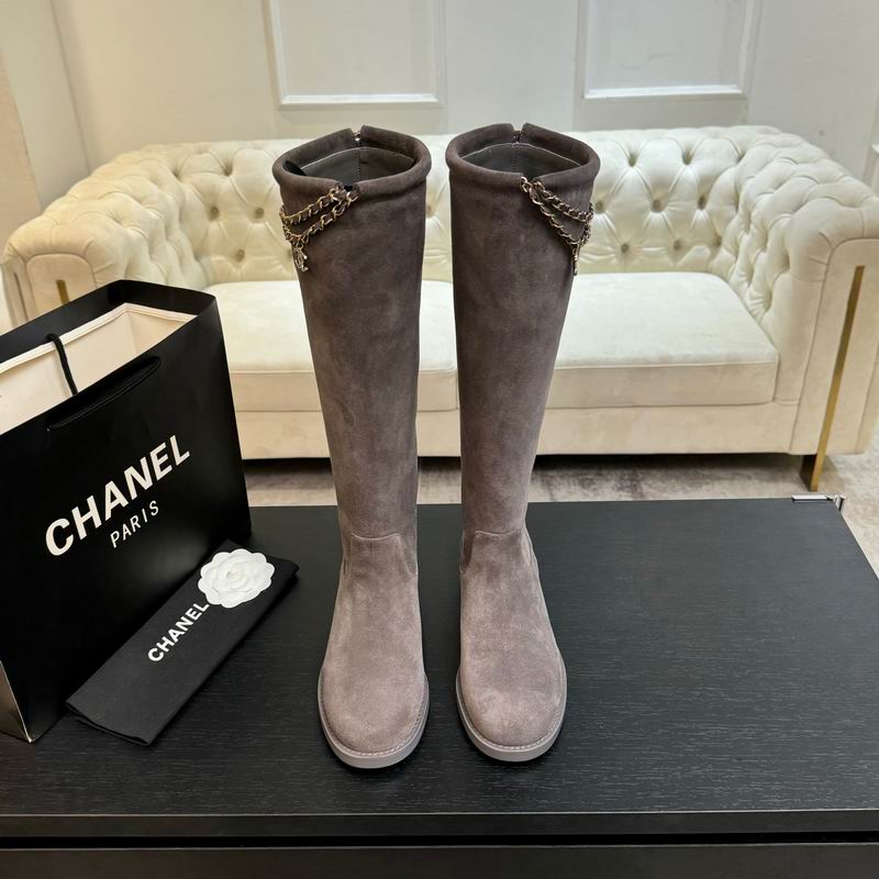 Women’s Grey Suede Knee-High Boots
