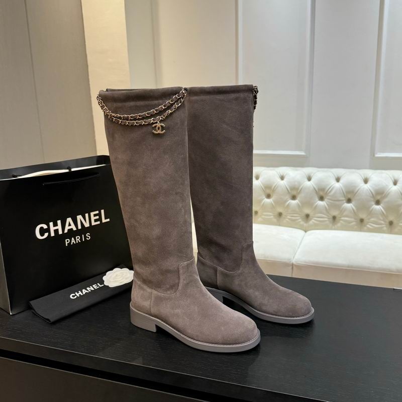 Women’s Grey Suede Knee-High Boots