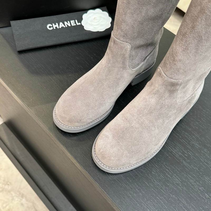 Women’s Grey Suede Knee-High Boots