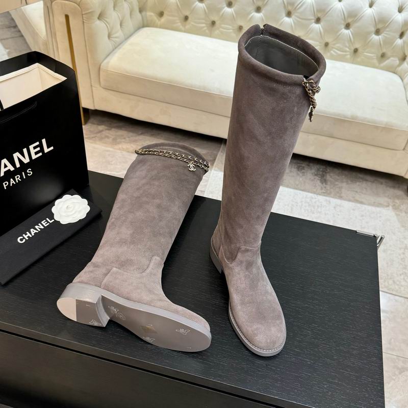 Women’s Grey Suede Knee-High Boots