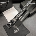 Wide Logo Fabric Belt with Metal Letter Buckle