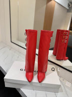 Structured Buckle Knee Boots