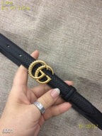 Slim Adjustable Leather Belt with Textured Metal Buckle