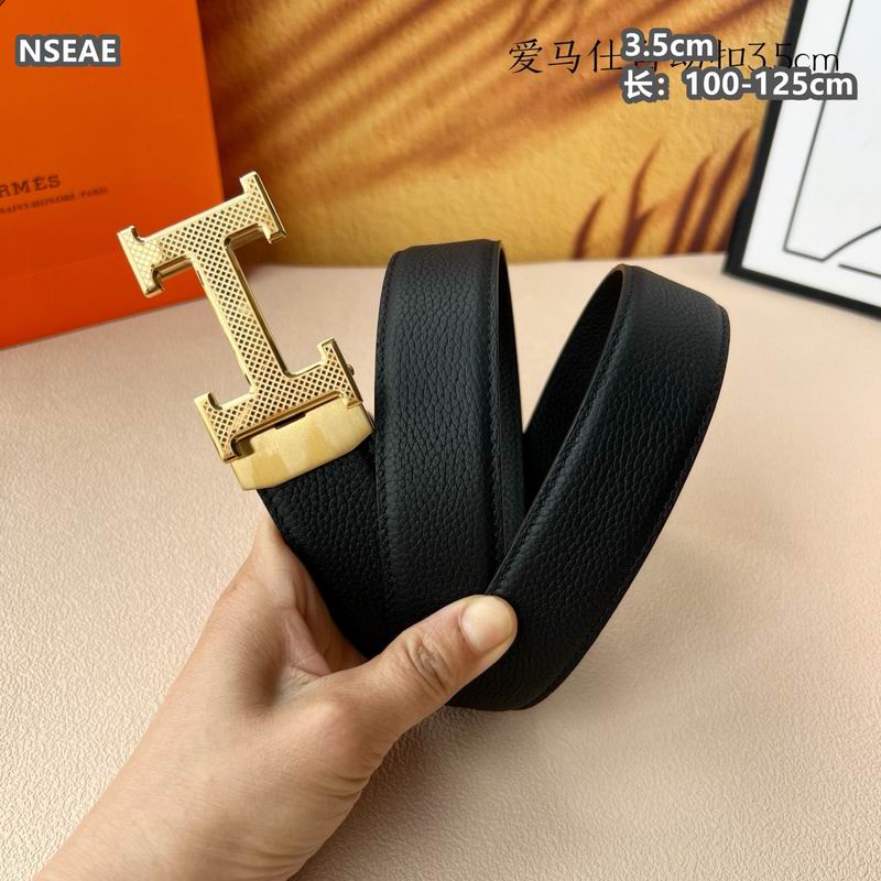 Automatic Buckle Leather Belt with Textured Metal Buckle