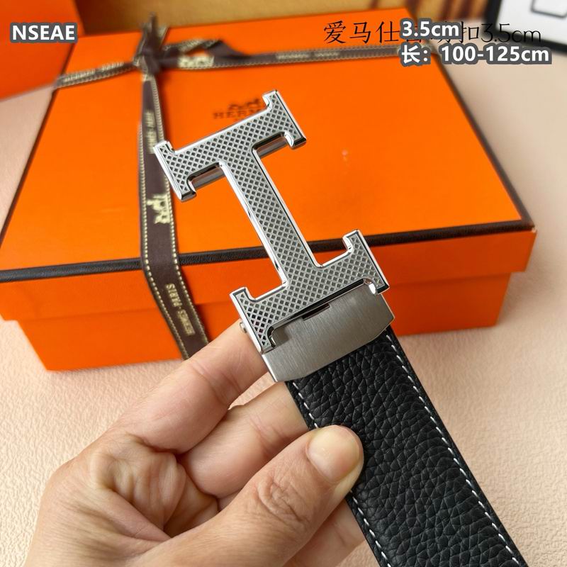 Automatic Buckle Leather Belt with Textured Metal Buckle