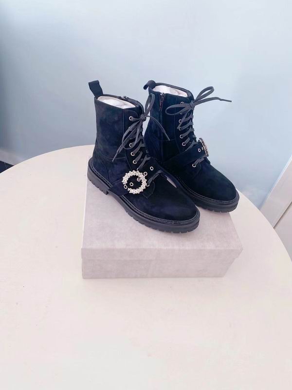 Women’s Black Suede Combat Boots