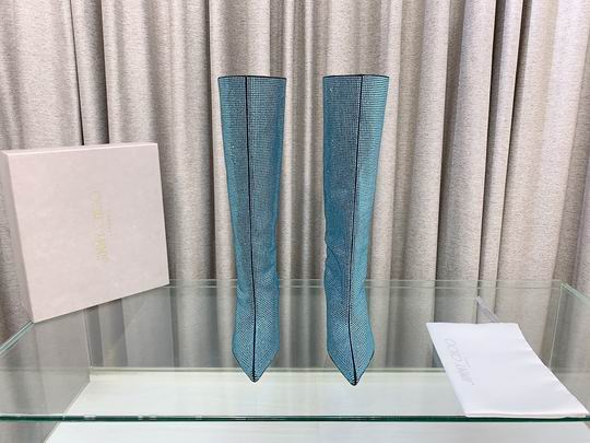 Women’s Blue Crystal Knee-High Boots