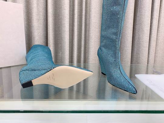 Women’s Blue Crystal Knee-High Boots