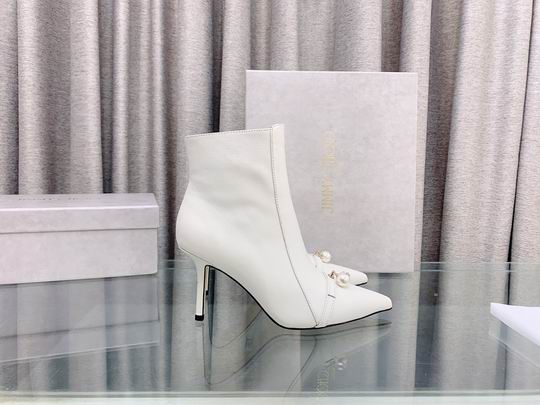 Women’s White Ankle Boots with Jewel