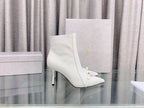 Women’s White Ankle Boots with Jewel