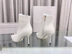Women’s White Ankle Boots with Jewel