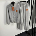 Grey Zip Jacket & Pants Set