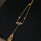 Link Hand Chain Bracelet with Crystal Detail