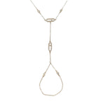 Link Hand Chain Bracelet with Crystal Detail