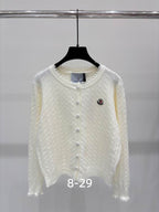Textured Knit Round Neck Cardigan