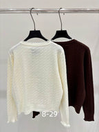 Textured Knit Round Neck Cardigan