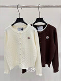 Textured Knit Round Neck Cardigan