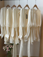 Sheer Glow Tie-Neck Mini Dress