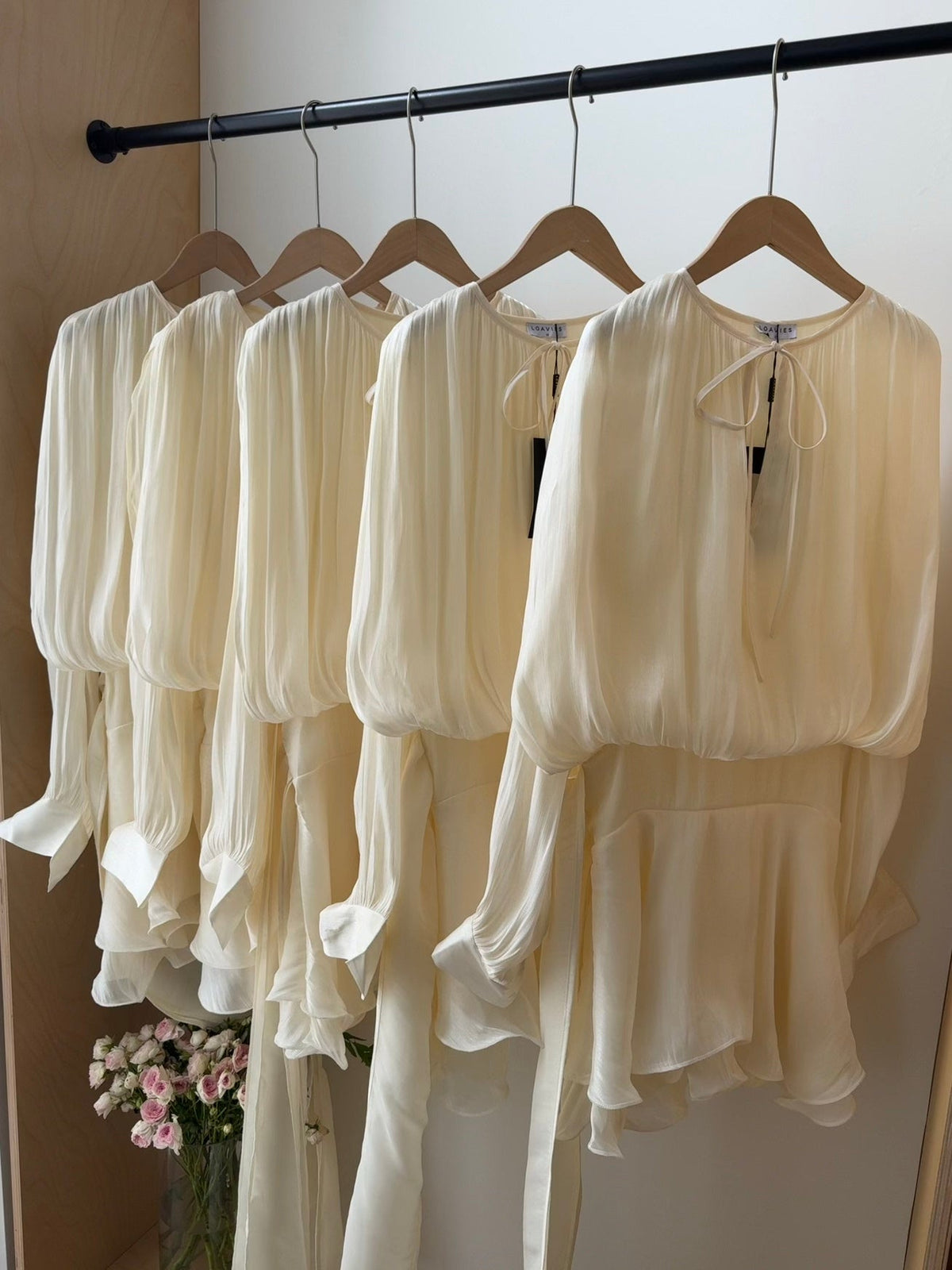 Sheer Glow Tie-Neck Mini Dress