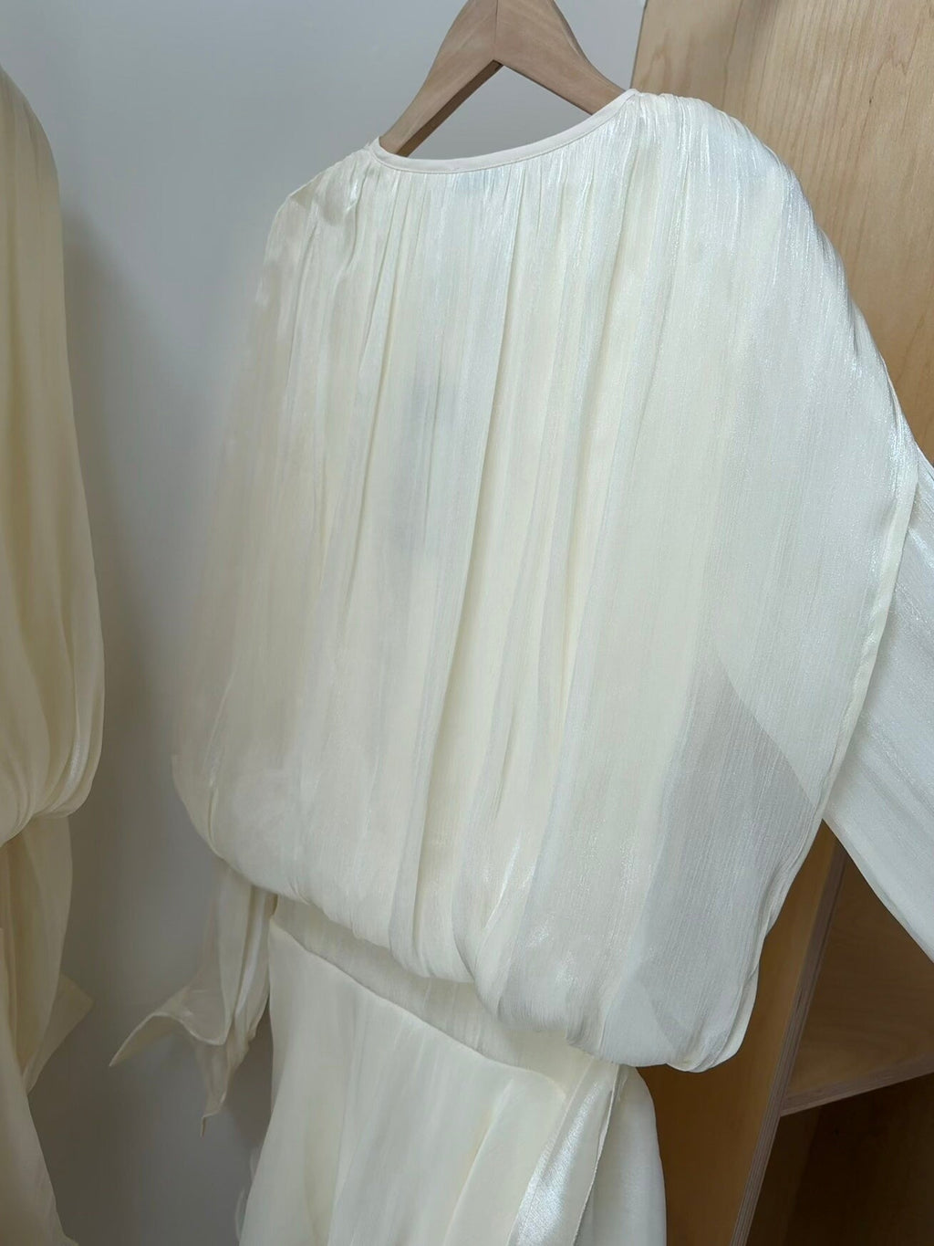Sheer Glow Tie-Neck Mini Dress