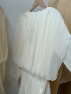 Sheer Glow Tie-Neck Mini Dress