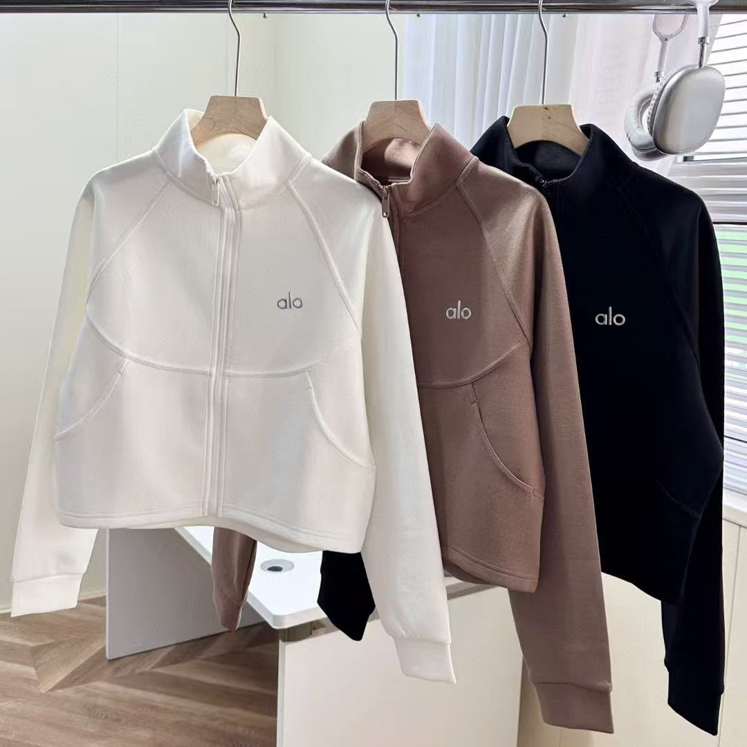 High-Neck Zip-Up Jacket