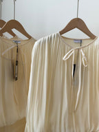 Sheer Glow Tie-Neck Mini Dress
