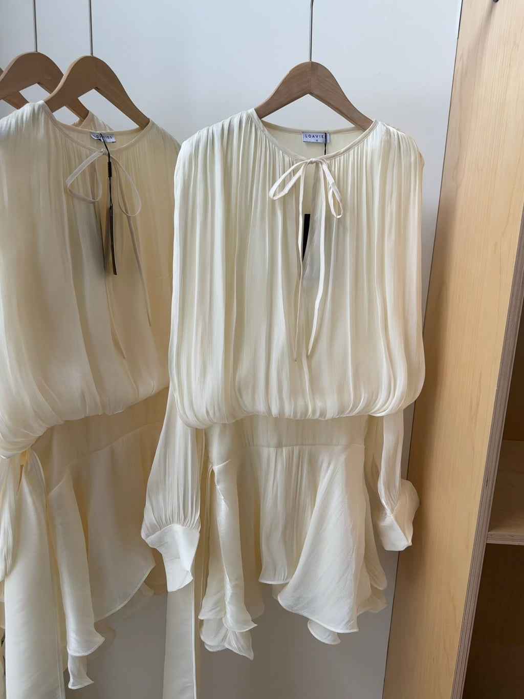 Sheer Glow Tie-Neck Mini Dress