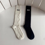 Ribbed Knee-High Socks