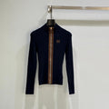 Ribbed Zip-Up Navy Jacket