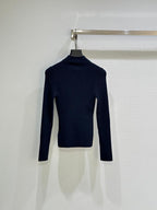 Ribbed Zip-Up Navy Jacket