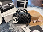 Black Quilted Mini Top Handle Bag
