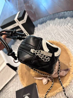 Black Quilted Mini Top Handle Bag