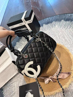 Black Quilted Mini Top Handle Bag