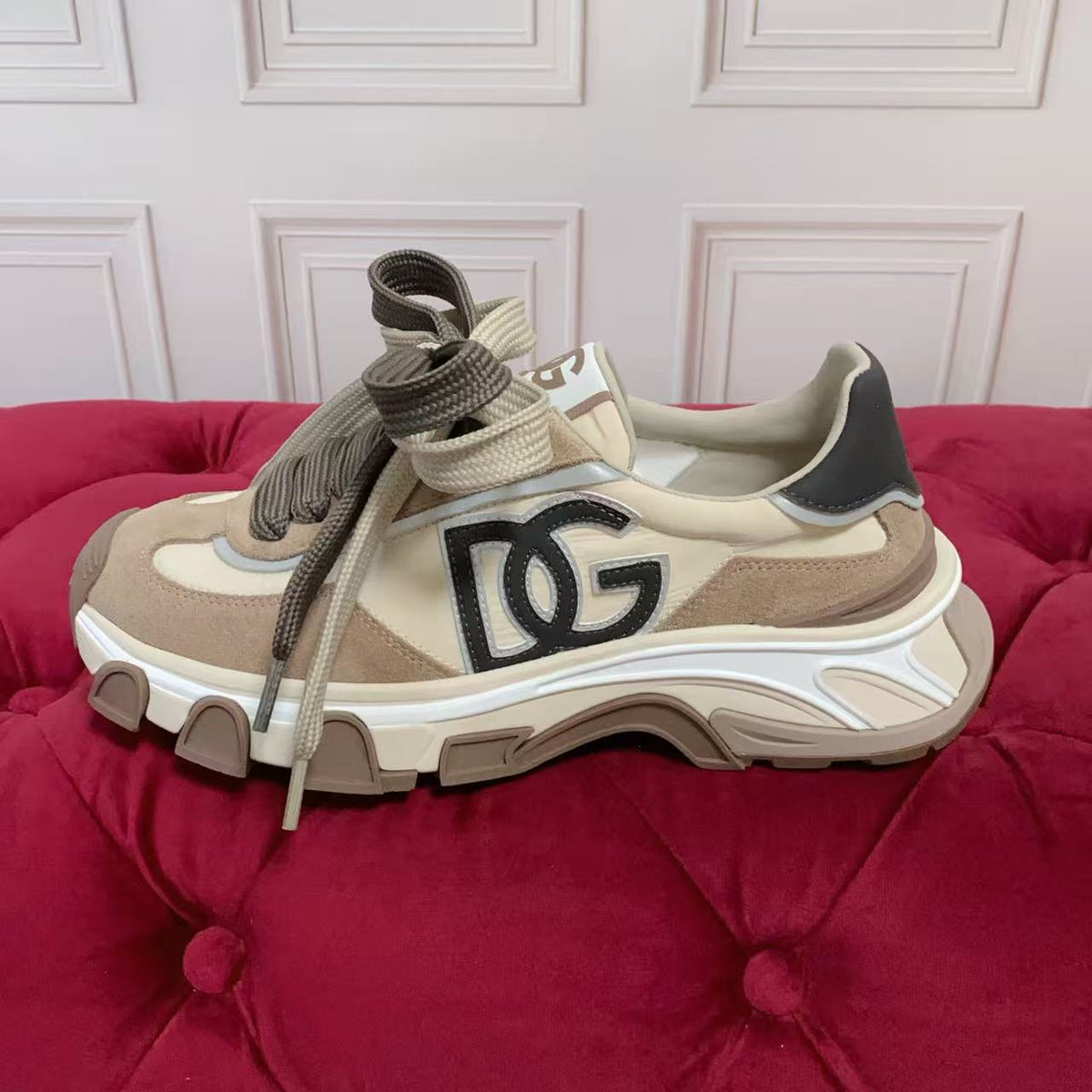 Taupe & Cream Chunky Sneakers