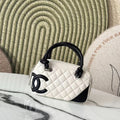 White Quilted Mini Top Handle Bag