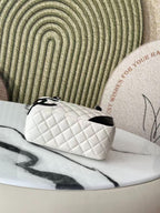 White Quilted Mini Top Handle Bag